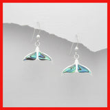 Earrings; Abalone Whale tail