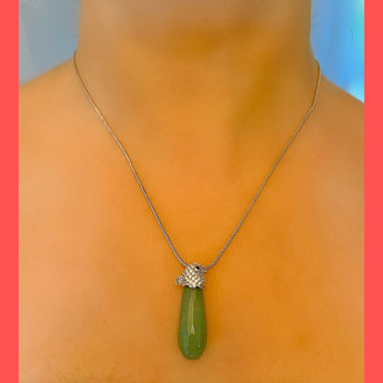 Aventurine on Sterling Silver Bird Bail Necklace