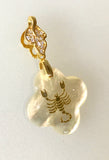 Birth Sign Necklace on Clover Shape MOP Shell