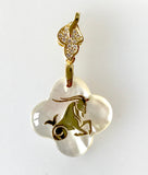 Birth Sign Necklace on Clover Shape MOP Shell
