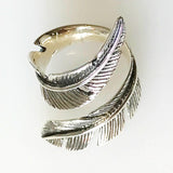 Chunky Silver Open Feather Ring