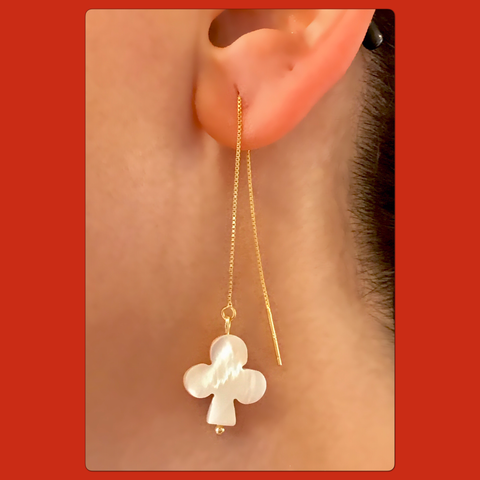 Club Mother of Pearl Shell on Ear Threaders