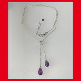 Double Drop Amethyst Necklace