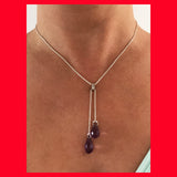 Double Drop Amethyst Necklace
