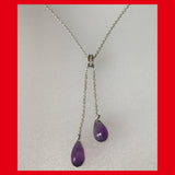 Double Drop Amethyst Necklace