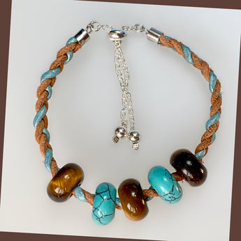 Doughnut Gems Charm Bracelet with Sterling Silver Clasps