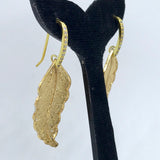 Gold-leaf-plated Filigree Leaves Earrings