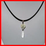 Heart shell Necklace with drop crystal