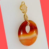 Hollow Circle Carnelian Pendant