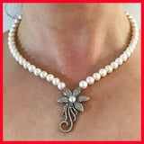 Freshwater Pearl with Sterling Silver Pendant Necklace