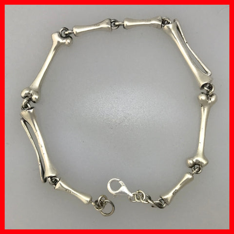 Sterling Silver Bone Bracelet