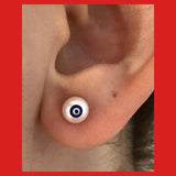 Freshwater Pearl earrings Stud with Evil eye