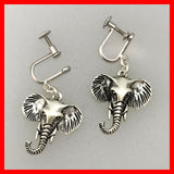 Sterling Silver Elephant Screw Back Earrings