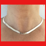 Sterling Silver Italian Flat Chain Necklace