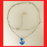 Opal Anchor with Sterling Silver Chain