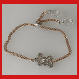 Sterling Silver Butterflies Bracelet with Sliding Clasp