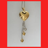 Gold-plated Heart Locket with 3 Dangle Hearts