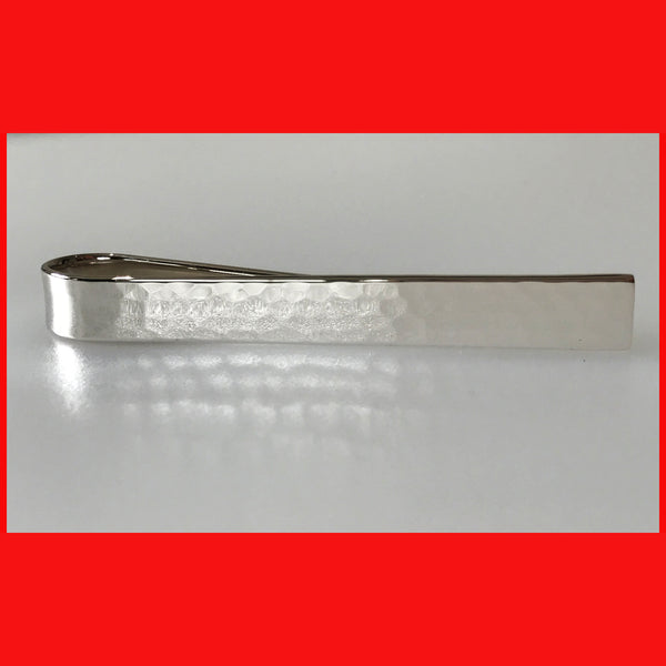 Hammered Sterling silver Tie Bar