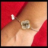 Bracelets; 4Clover Birth Sign with 18ct Gold Frame