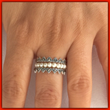 Sterling Silver Marcasite Stack Ring