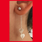 Mother of Pearl Double Hearts Earrings Attachment Part