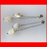 Mother of Pearl Double Hearts Earrings Attachment Part