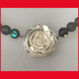 Chunky Mother of Pearl Flower with Moonstone Beads