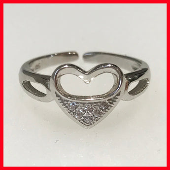 Sterling Silver Heart Toe ring, Finger Tip