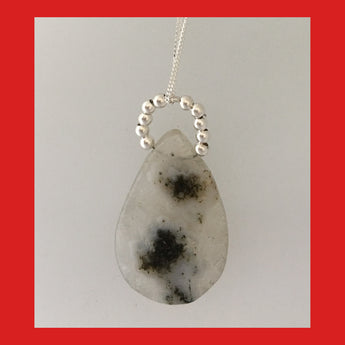 Solar Quartz Pendant with Sterling Silver Balls bail