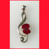 Treble Clef Poppy Necklace