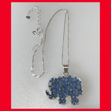 Elephant Necklace with Forget-me-not Flowers