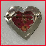 Heart Shaped Poppy Brooch