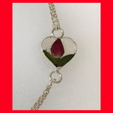 Heart Shaped Bracelet with Real Flowers
