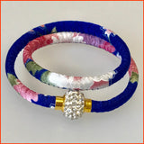 Floral Fabric Cord Bracelet