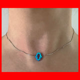 Opal Hollow Hamsa Choker, Hamsa Necklace