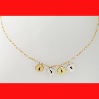 Personalised Name Necklace with Stamped Initial Silver Coins