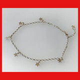 Sterling Silver Anklet with Star Dangles