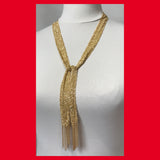Gold-plated Long Mesh Chain Necklace