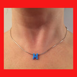 Blue Opal Letter necklet, Initial necklace
