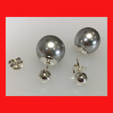Earrings; Double sided and imitation pearl
