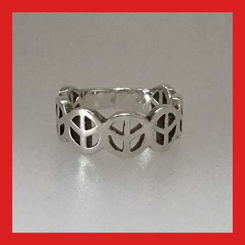 Sterling Silver "Peace Sign" Ring