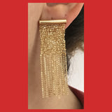Gold-plated Sterling Silver Mesh Chain Earrings