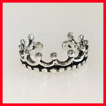 Sterling Silver Crown Toe Ring, Finger Tip