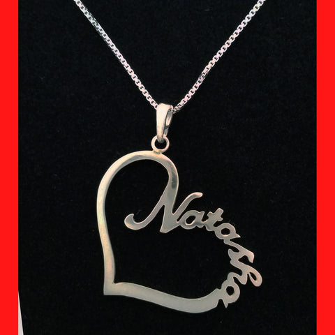 Sterling Silver Heart Shaped Name Necklace
