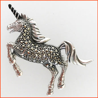 Sterling Silver Unicorn Brooch-Pendant