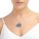Elephant Necklace with Forget-me-not Flowers