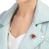 Heart Shaped Poppy Brooch
