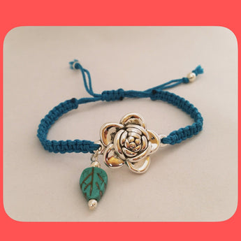 Bracelets; Sterling Silver flower shaped connector