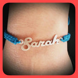 Sterling Silver Name Bracelet with Cotton Band