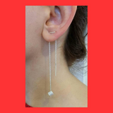 Earrings; Cube Long Ear Threader